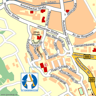 Anfahrt Jena - Detailkarte